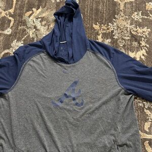 Nike Men's Gray and Navy Hooded Sweatshirt